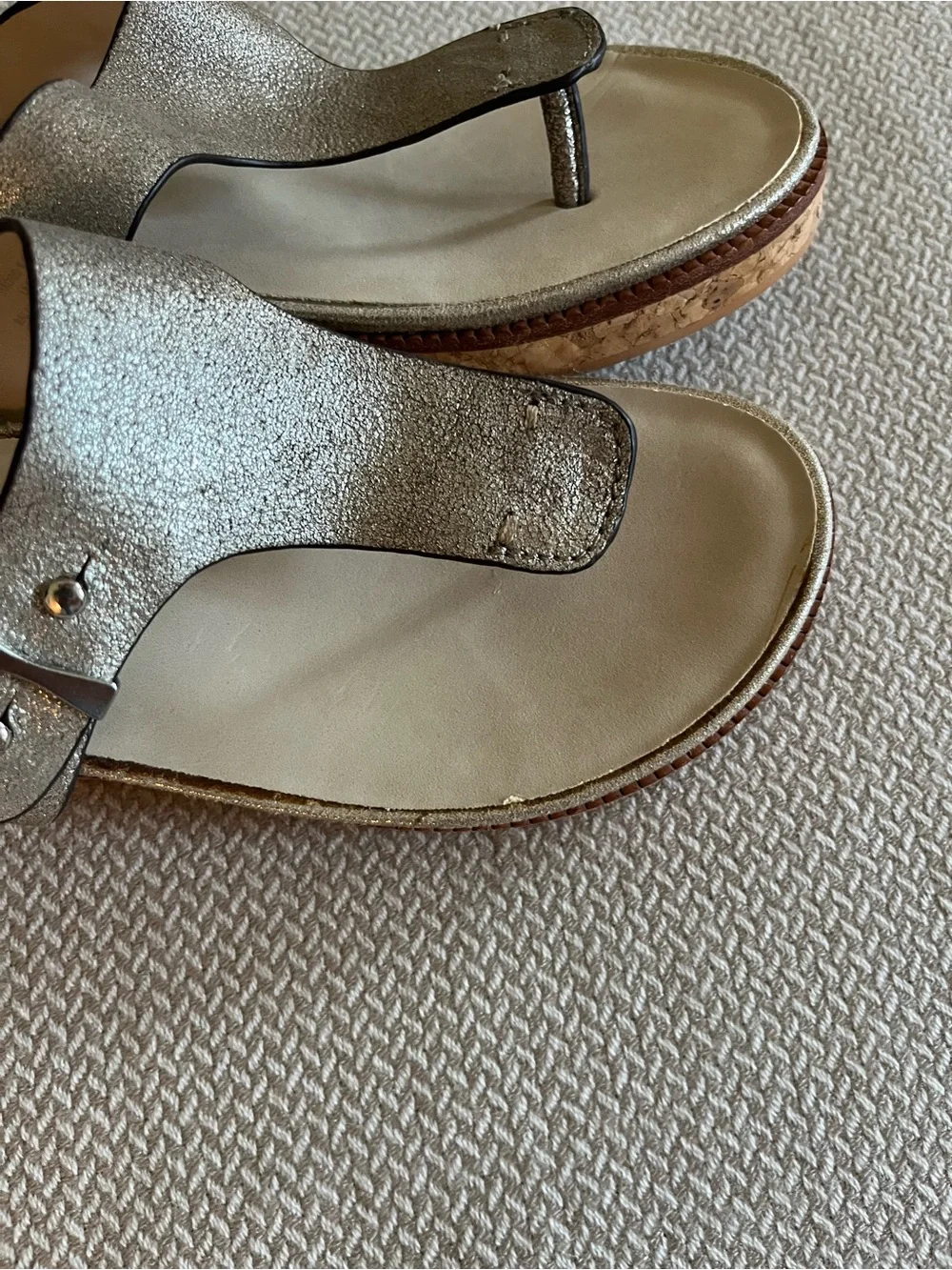 Naked Feet Women's Hadidd Leather Thong Sandals Size 6.5